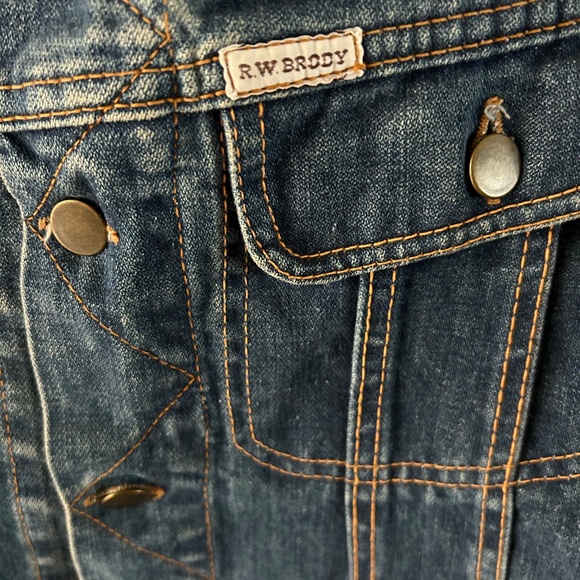 Men's Vintage Bootlegger R.W. Brody Dark Wash Denim Jean Vest - Picture 3 of 4